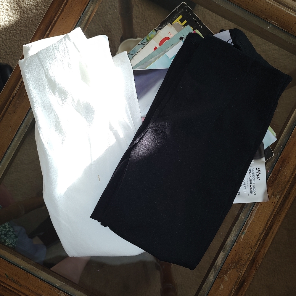 Zara Girls Two Pairs White And Black Pull On Capris Nwot Sz 13-14